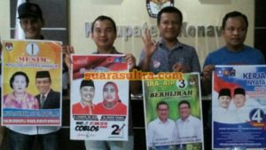 KPU Konawe Serahkan APK dan Bahan Kampanye Paslon 