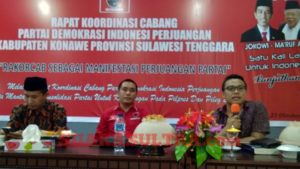 Gelar Rakorcab, DPC PDIP Undang KPU dan Bawaslu Konawe Sebagai Pemateri