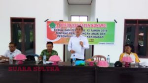 Wakil Ketua DPRD: Kami Harap Sosialisasi Perda Nomor 12 Tahun 2018 Dapat Menekan Angka Kekerasan Anak dan Perempuan di Konawe