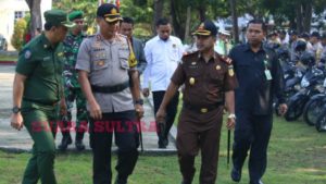 Pemilu Serentak Tinggal Menghitung Hari, Polres Konawe Gelar Apel Pasukan Gabungan