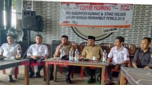Sambut Pemilu 2019, KPU Konawe Gelar Coffee Morning Bersama Stake Holder