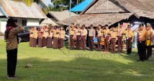 Memperingati Hari Bapak Pandu Dunia, Pramuka Kwartir Ranting Sawa Gelar Baksos