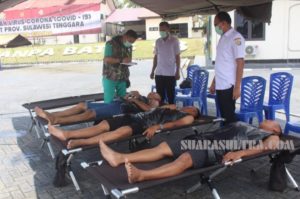 Antisipasi Penyebaran Virus Corona, Detasemen Gegana Brimobda Sultra Gelar Simulasi