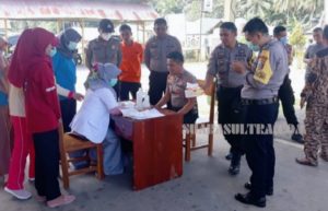 Deteksi Covid-19, Jajaran Polsek Sawa Lakukan Pemeriksaan Kesehatan