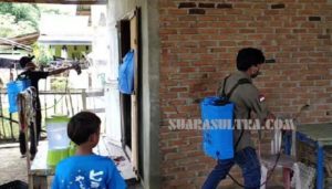 Lawan Corona, JPKP Bersama AMPERA Konut Lakukan Penyemproran Disinfektan