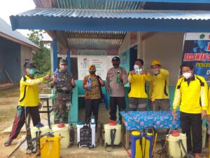 Cegah Penyebaran Covid-19, Pemerintah Desa Kumapo Melakukan Penyemprotan Desinfektan Secara Massal