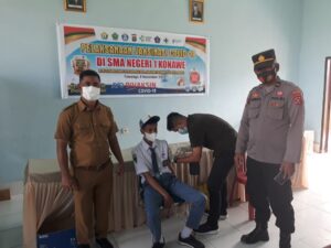 Gerai Vaksin Presisi Polri, 150 Orang Ikut Vaksinasi di SMAN 1 Konawe