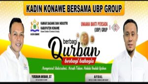 Kadin Konawe Bersama PT Unaaha Bakti Persada Group Berbagi Sapi Kurban