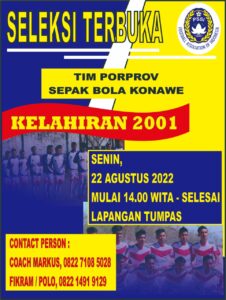 Persiapan Porprov, Askab PSSI Konawe Gelar Seleksi Terbuka