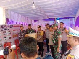 Waka Polda Bersama Danrem 143 Halu Oleo Pantau Pos Pengamanan Lebaran di Wilkum Polres Konawe