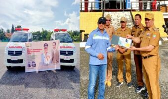 Bentuk Kepedulian, PT Tiran Indonesia Serahkan Bantuan Dua Unit Mobil Ambulance di Konawe Utara