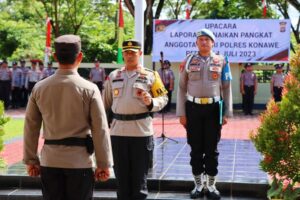 30 Personel Naik Pangkat, Begini Pesan Kapolres Konawe