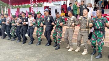 Tarian Lulo Kolosal Warnai HUT Bhayangkara Ke 77 di Konawe, Bupati Minta Jajarannya Bantu Polri Sukseskan  Pemilu 2024