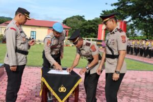Pimpin Sertijab Kapolsek Lambuya, Kapolres Konawe: Sukseskan Pemilu 2024, Pastikan Wilayah Tetap Aman dan Kondusif