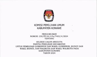 KPU Konawe Umumkan Seleksi Anggota Panitia Pemilihan Kecamatan