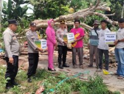Wujud Kepedulian, Kapolsek Wawotobi dan Bhayangkari Salurkan Bantuan untuk Warga Korban Pohon Tumbang di Kulahi