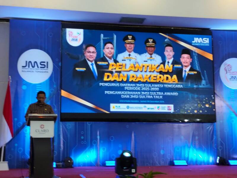 Wagub Sultra Hugua Resmi Buka Pelantikan dan Rakerda JMSI Sultra 2025–2030