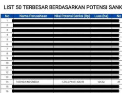 Satgas PKH Jatuhkan Denda Rp1,2 Triliun kepada PT Toshida Indonesia atas Aktivitas Tambang di Kawasan Hutan
