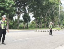 Satlantas Polres Konawe Amankan Jalan Sehat Dies Natalis ke-3 AKKes Konawe