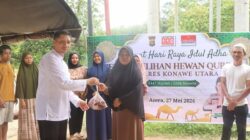 Polres Konawe Utara Sembelih 22 Sapi Kurban, Daging Dibagikan kepada Warga Kurang Mampu
