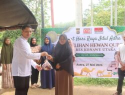 Polres Konawe Utara Sembelih 22 Sapi Kurban, Daging Dibagikan kepada Warga Kurang Mampu