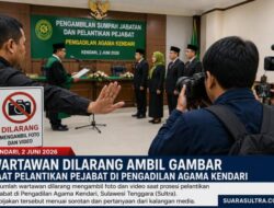Wartawan Dilarang Ambil Gambar Saat Pelantikan Pejabat di Pengadilan Agama Kendari
