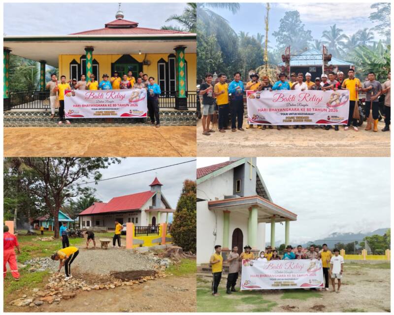 Sambut HUT Bhayangkara ke-80, Polsek Wiwirano Gelar Bhakti Religi di Rumah Ibadah dan Balai Adat