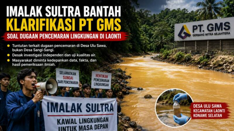 IMALAK Sultra Bantah Klarifikasi Terkait Video Sungai Keruh, Desak Investigasi Dugaan Pencemaran di Desa Ulu Sawa
