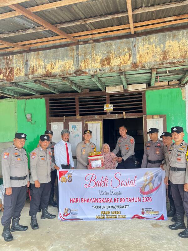 Wujud Kepedulian Jelang HUT Bhayangkara ke-80, Polsek Lasolo Bantu Masyarakat Kurang Mampu