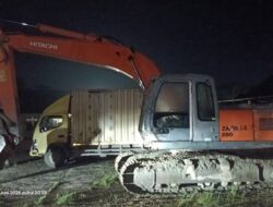 Polres Konawe Tindak Tambang Pasir Ilegal di Unaaha, Satu Unit Excavator Diamankan