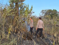 Kapolres Konawe Turun Langsung Padamkan Karhutla di Pondidaha