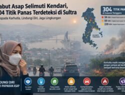 Kabut Asap Selimuti Kendari, 304 Titik Panas Terdeteksi di Sultra